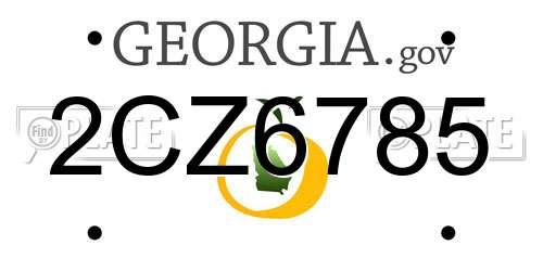 2CZ6785 Georgia License Plate