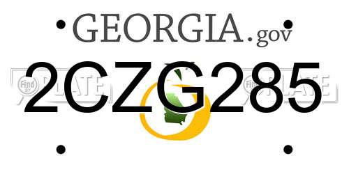 2CZG285 Georgia License Plate