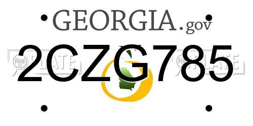 2CZG785 Georgia License Plate