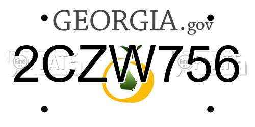 2CZW756 Georgia License Plate