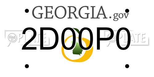 2D00P0 Georgia License Plate