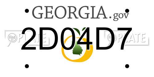 2D04D7 Georgia License Plate