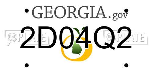 2D04Q2 Georgia License Plate