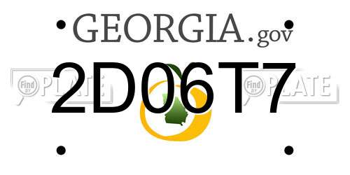 2D06T7 Georgia License Plate