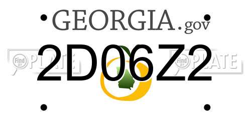 2D06Z2 Georgia License Plate