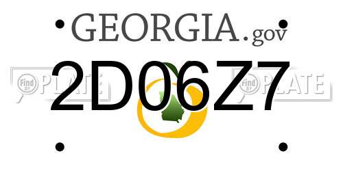 2D06Z7 Georgia License Plate