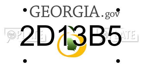 2D13B5 Georgia License Plate