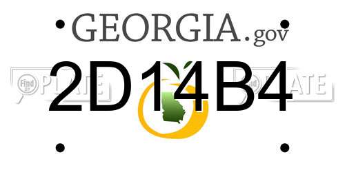 2D14B4 Georgia License Plate