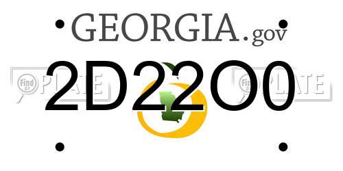2D22O0 Georgia License Plate
