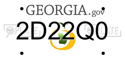 2D22Q0 Georgia License Plate