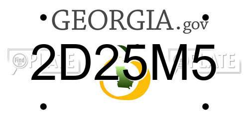 2D25M5 Georgia License Plate