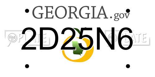 2D25N6 Georgia License Plate