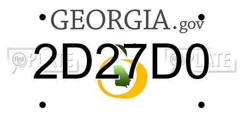2D27D0 Georgia License Plate