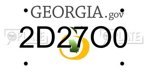 2D27O0 Georgia License Plate