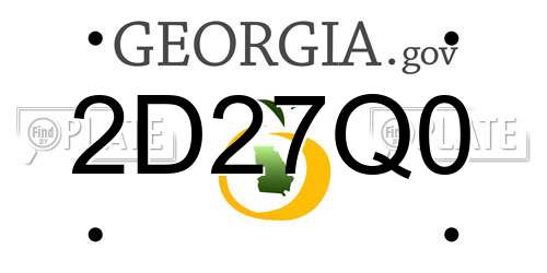 2D27Q0 Georgia License Plate
