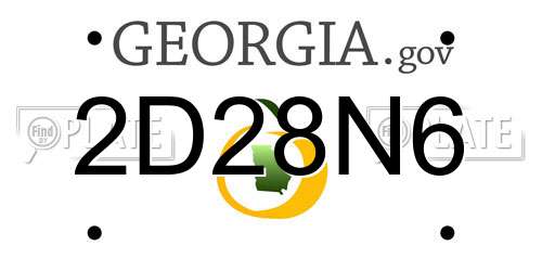 2D28N6 Georgia License Plate
