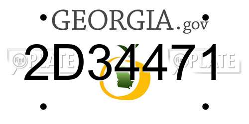 2D34471 Georgia License Plate