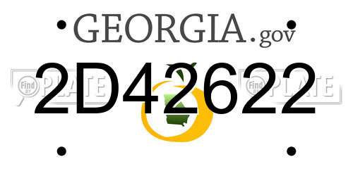 2D42622 Georgia License Plate