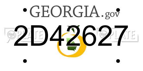 2D42627 Georgia License Plate