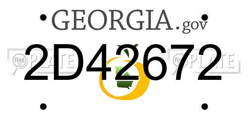 2D42672 Georgia License Plate