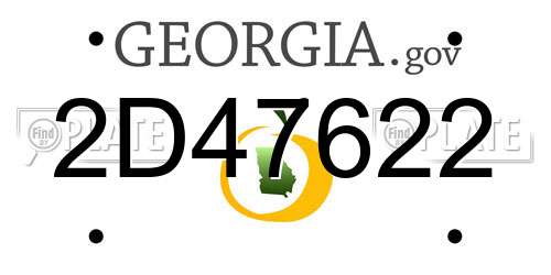2D47622 Georgia License Plate