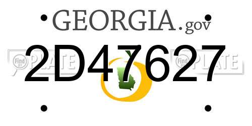 2D47627 Georgia License Plate