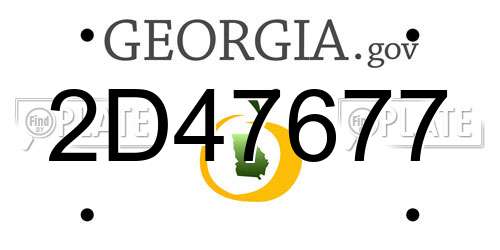2D47677 Georgia License Plate
