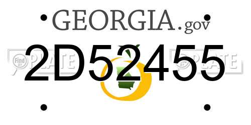 2D52455 Georgia License Plate