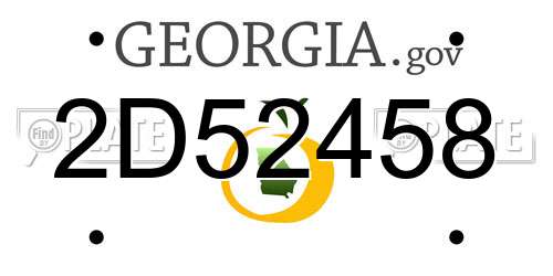 2D52458 Georgia License Plate