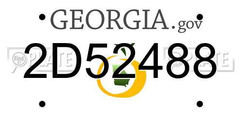 2D52488 Georgia License Plate