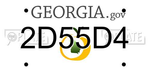 2D55D4 Georgia License Plate