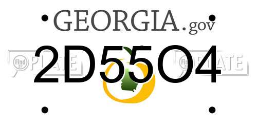 2D55O4 Georgia License Plate