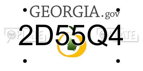 2D55Q4 Georgia License Plate