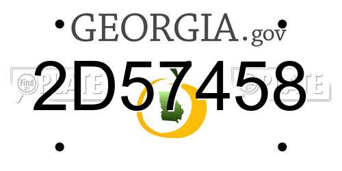 2D57458 Georgia License Plate