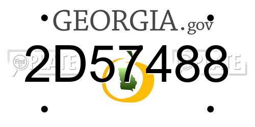2D57488 Georgia License Plate