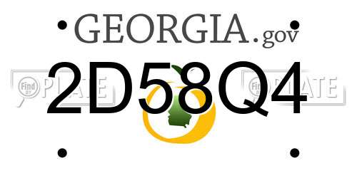 2D58Q4 Georgia License Plate