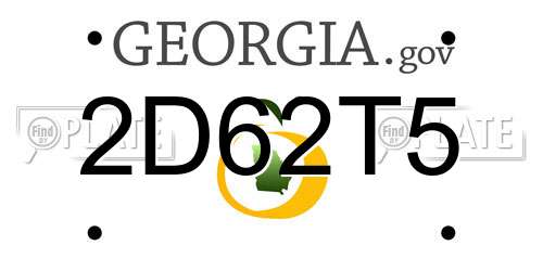 2D62T5 Georgia License Plate