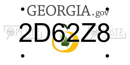 2D62Z8 Georgia License Plate