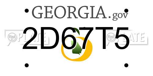 2D67T5 Georgia License Plate