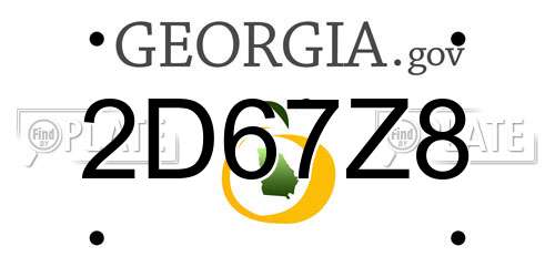 2D67Z8 Georgia License Plate