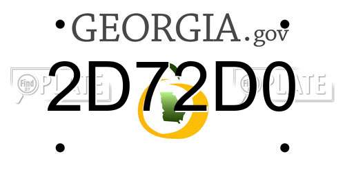 2D72D0 Georgia License Plate