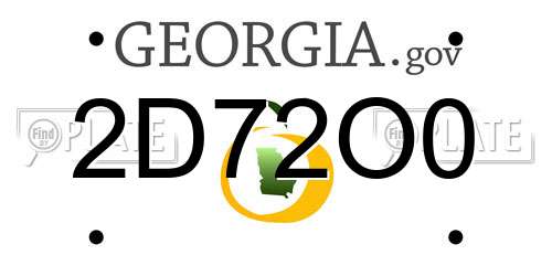 2D72O0 Georgia License Plate
