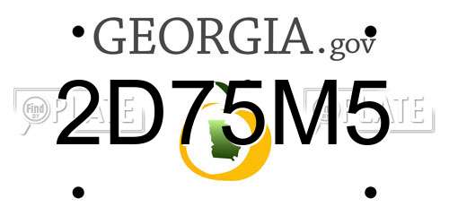 2D75M5 Georgia License Plate