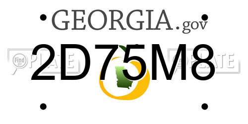 2D75M8 Georgia License Plate