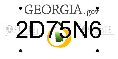 2D75N6 Georgia License Plate