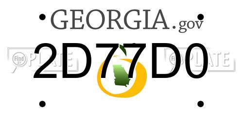 2D77D0 Georgia License Plate