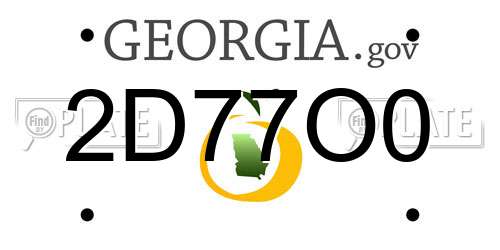 2D77O0 Georgia License Plate