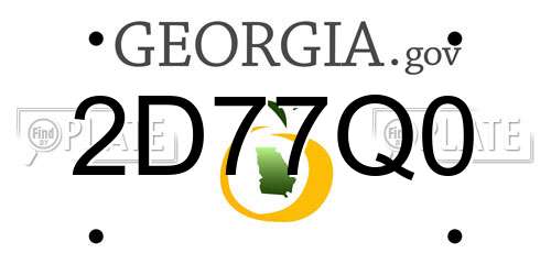 2D77Q0 Georgia License Plate