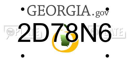 2D78N6 Georgia License Plate