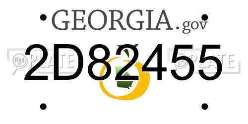 2D82455 Georgia License Plate